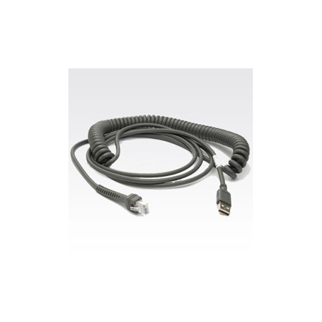 Premium Zebra Cable-type A USB 9ft Coiled (CBA-U12-C09ZAR) - Durable & Reliable Connectivity